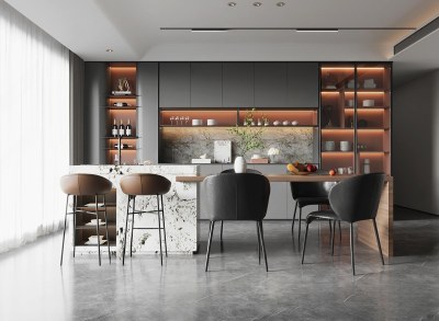 现代家居餐厅3D模型下载